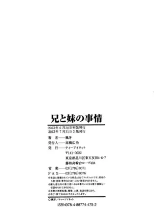 Ani to Imouto no Jijou.