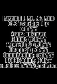 [Arsenal] I, My, Me, Mine Ch. 3-6, 10 [English] [CEDR777]